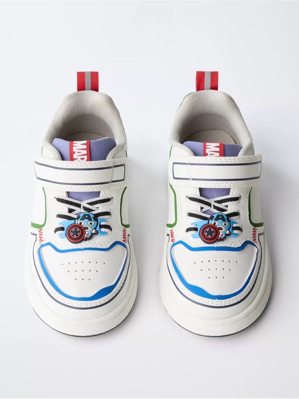 NIB ZARA Kids The Avengers Marvel Sneakers in White size 8(5.9 inches)